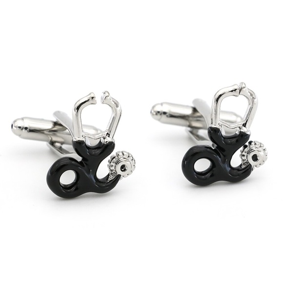 Other - Black and Silver Stethoscope Cufflinks